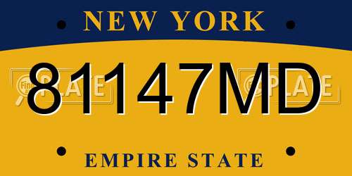81147MD New York License Plate