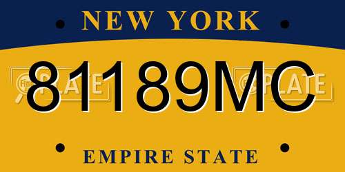 81189MC New York License Plate
