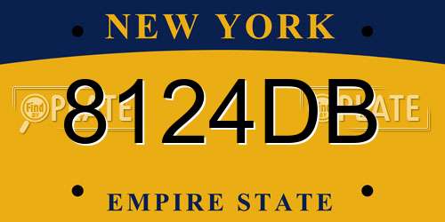 8124DB New York License Plate