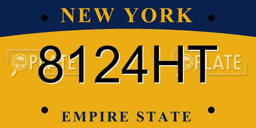 8124HT New York License Plate