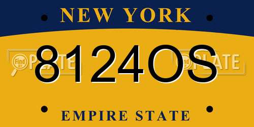 8124OS New York License Plate