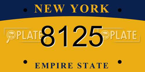 8125 New York License Plate