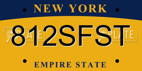 812SFST New York License Plate