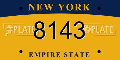 8143 New York License Plate