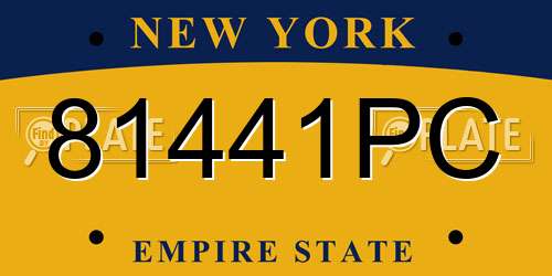 81441PC New York License Plate