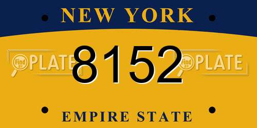 8152 New York License Plate