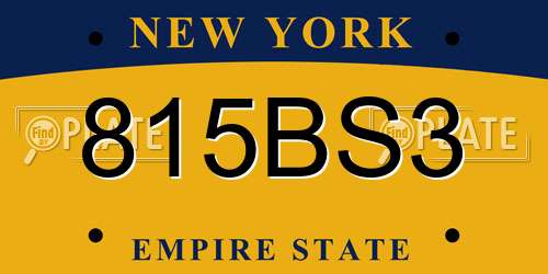 815BS3 New York License Plate