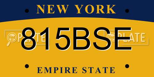 815BSE New York License Plate