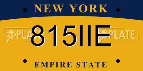 815IIE New York License Plate