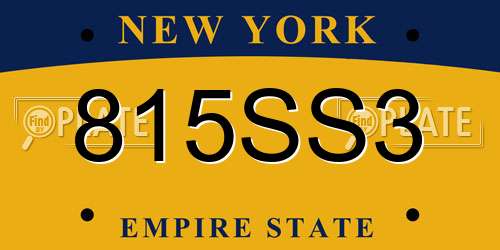 815SS3 New York License Plate