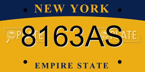 8163AS New York License Plate