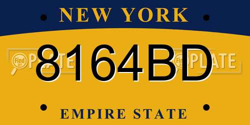 8164BD New York License Plate