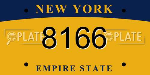 8166 New York License Plate