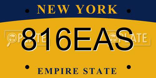 816EAS New York License Plate