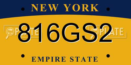 816GS2 New York License Plate