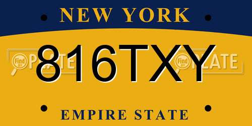 816TXY New York License Plate