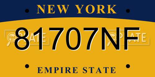 81707NF New York License Plate
