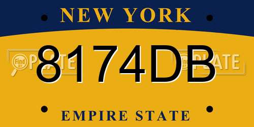 8174DB New York License Plate