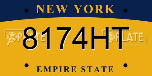 8174HT New York License Plate