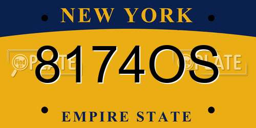 8174OS New York License Plate