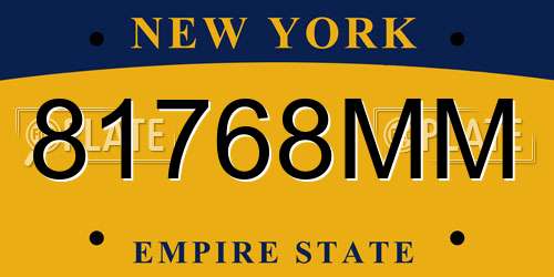 81768MM New York License Plate