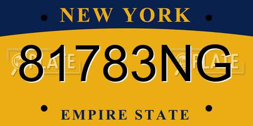 81783NG New York License Plate