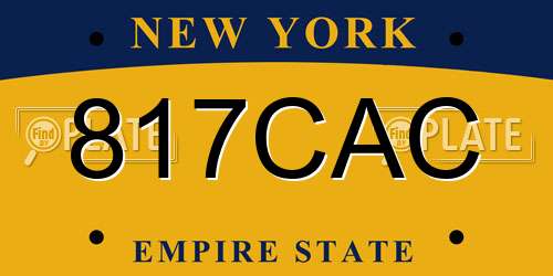 817CAC New York License Plate