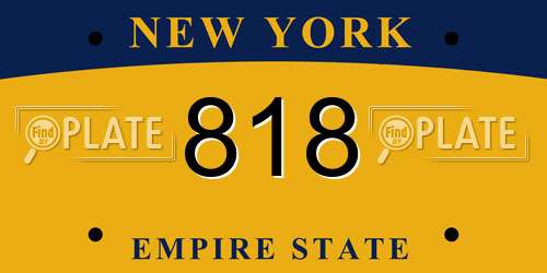 818 New York License Plate