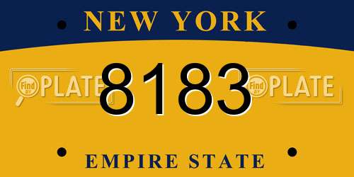 8183 New York License Plate