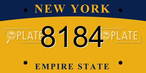 8184 New York License Plate
