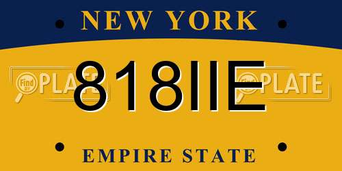 818IIE New York License Plate