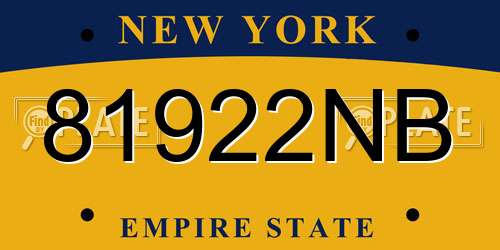 81922NB New York License Plate