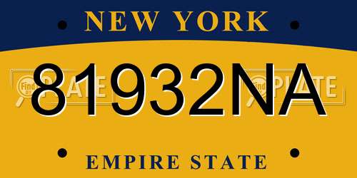 81932NA New York License Plate