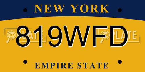 819WFD New York License Plate