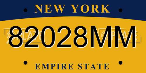 82028MM New York License Plate