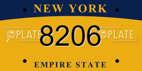 8206 New York License Plate