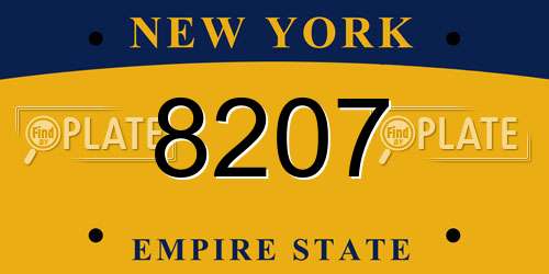 8207 New York License Plate