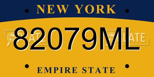 82079ML New York License Plate