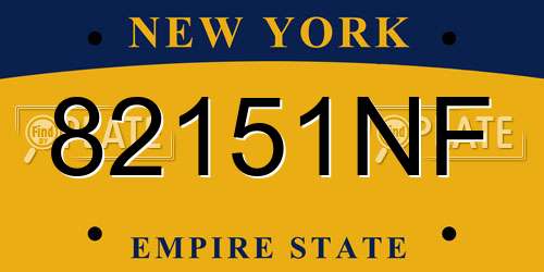 82151NF New York License Plate