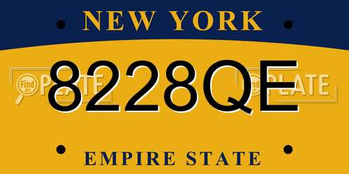 8228QE New York License Plate