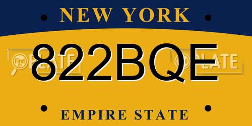 822BQE New York License Plate