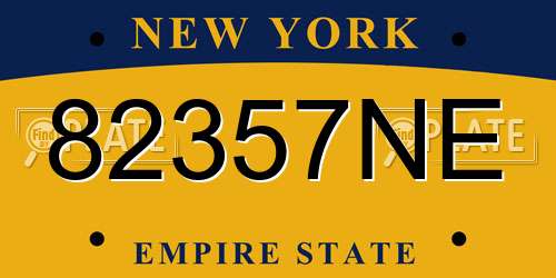 82357NE New York License Plate