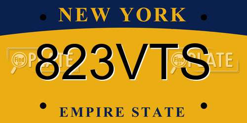 823VTS New York License Plate