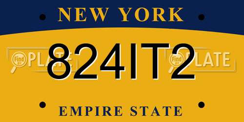 824IT2 New York License Plate