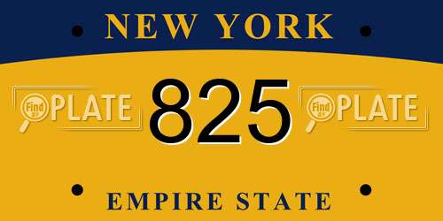 825 New York License Plate