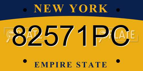 82571PC New York License Plate