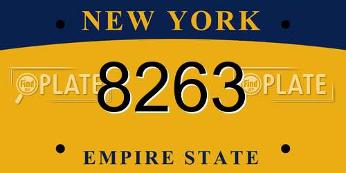 8263 New York License Plate