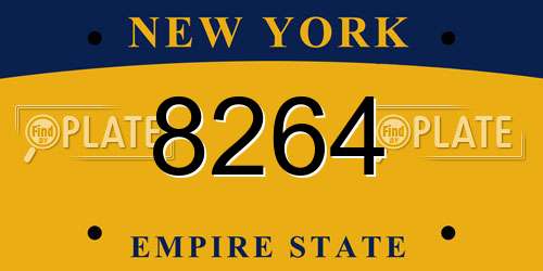 8264 New York License Plate