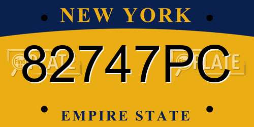 82747PC New York License Plate