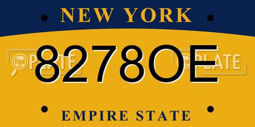 8278OE New York License Plate